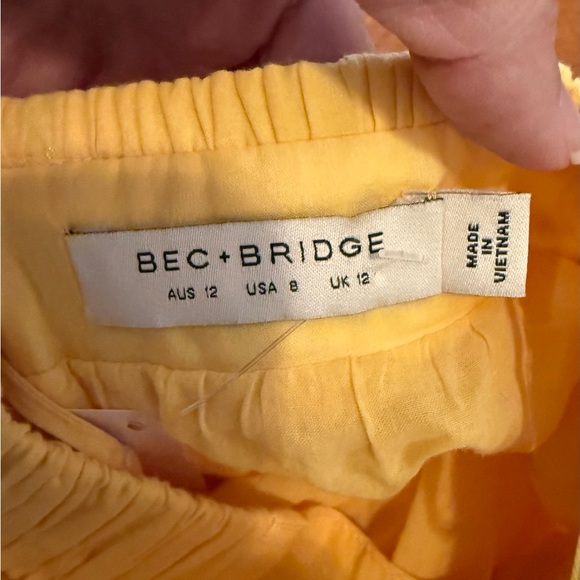 bec + bridge Carla V Neck Tiered Skirt Yellow Backless Maxi Dress - Picture 6 of 7